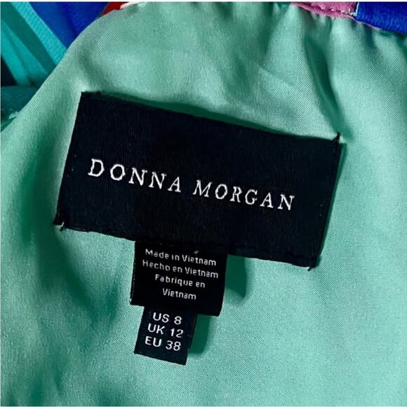 NWOT Donna Morgan Stripe Ruffle Mini Dress - Sz 8 - Picture 8 of 9